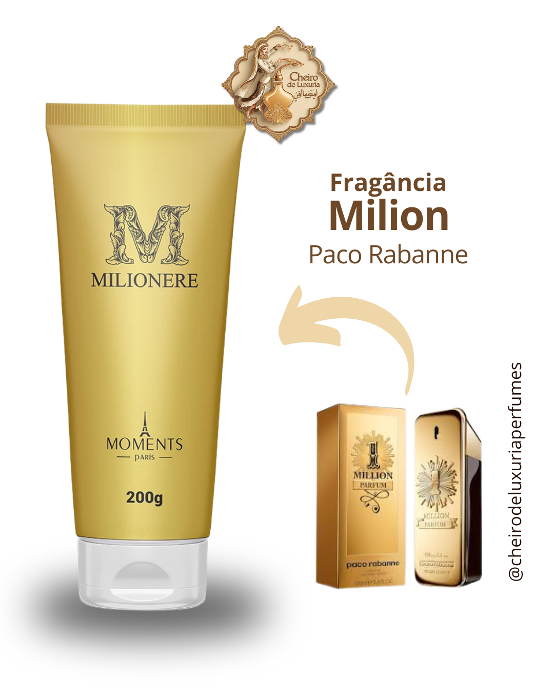 Emulsão Hidratante Milionere – 200g – Moments Paris