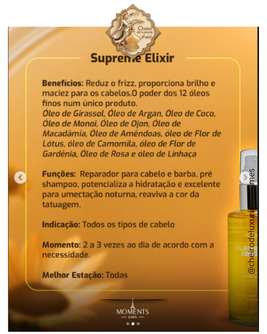 Supreme Elixir Blend 12 Óleos Essenciais Moments Paris 60ml
