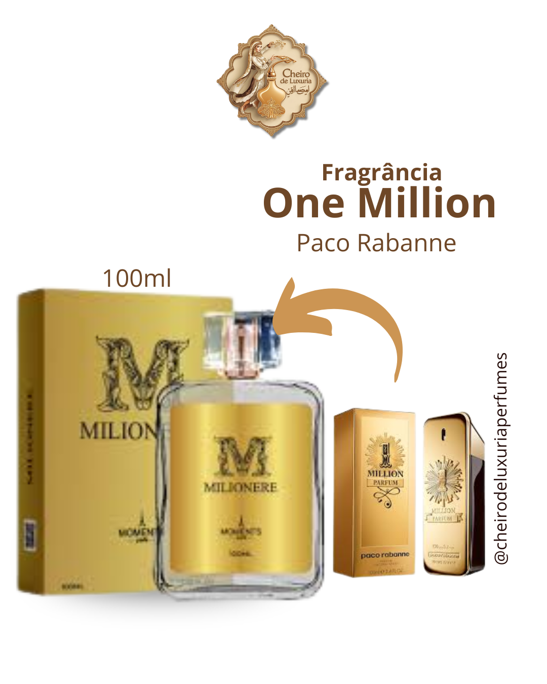 Milionere 100ml – Perfume Masculino Inspirado no One Million de Paco Rabanne