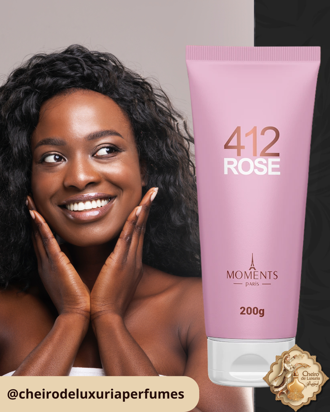 Emulsão Hidratante 412 Rose – 200g – Moments Paris