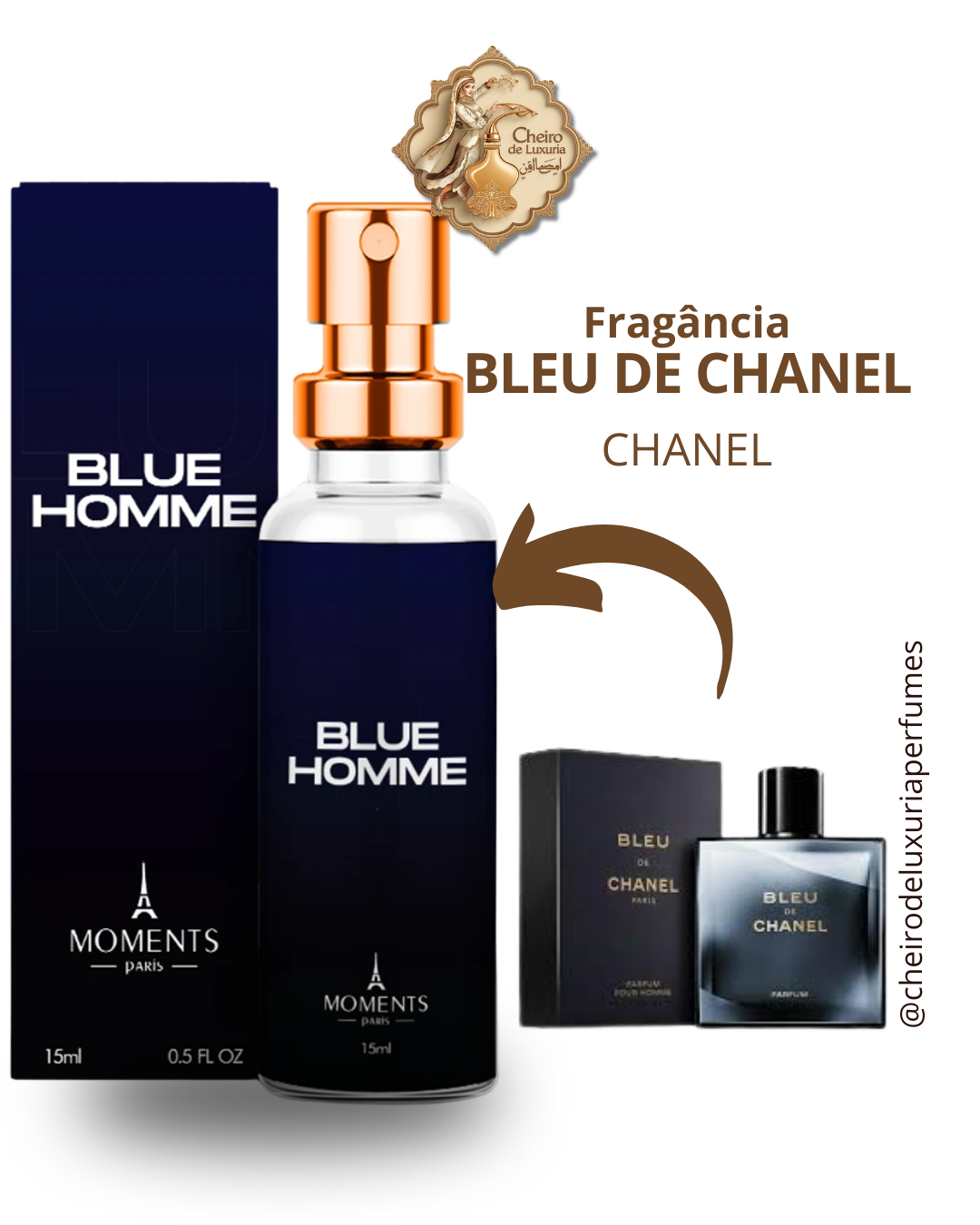 Blue Homme 15ml – Perfume Masculino Inspirado no Bleu de Chanel Chanel