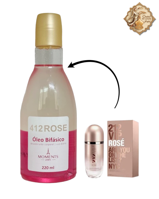 Óleo Bifásico 412 Rose – 200ml – Moments Paris