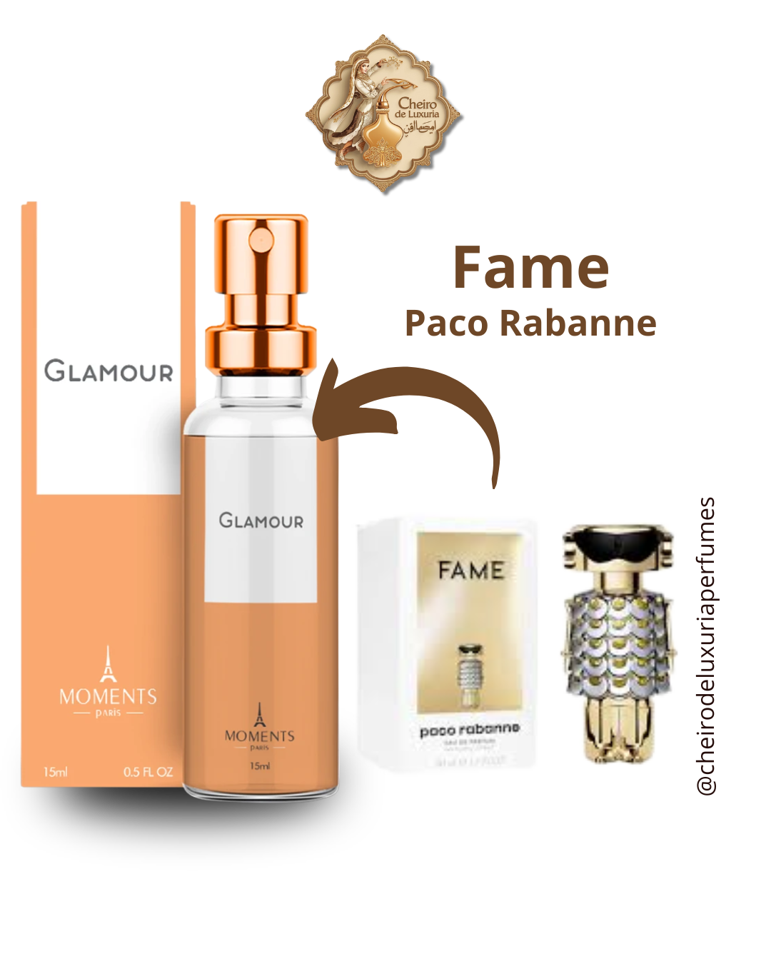 Glamour 15ml – Perfume Feminino Inspirado no Fame Paco Rabanne