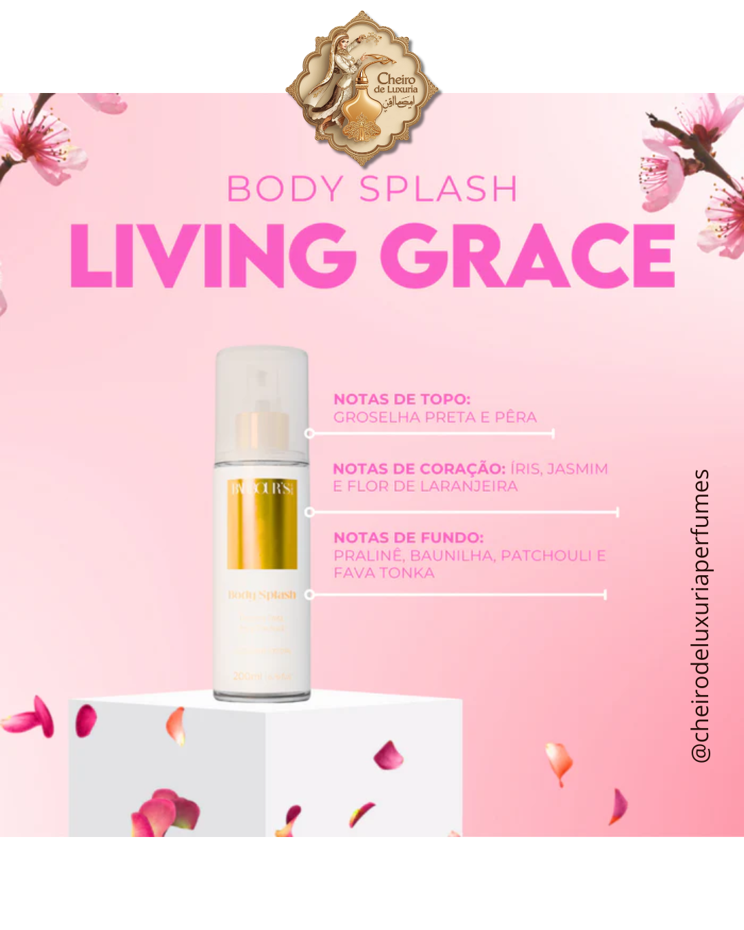 Body Splash Living Grace Desodorante Colônia 200ml Cheiro inspirado por:  La Vie est Belle - Lancôme