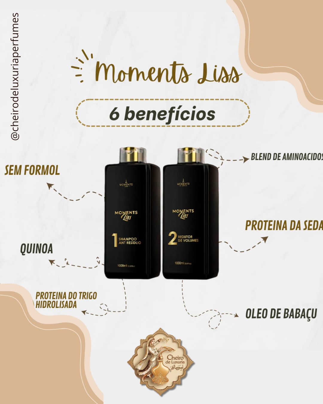 KIT SHAMPOO ANTI RESIDUO + REDUTOR DE VOLUMES MOMENTS LISS - MOMENTS PARIS