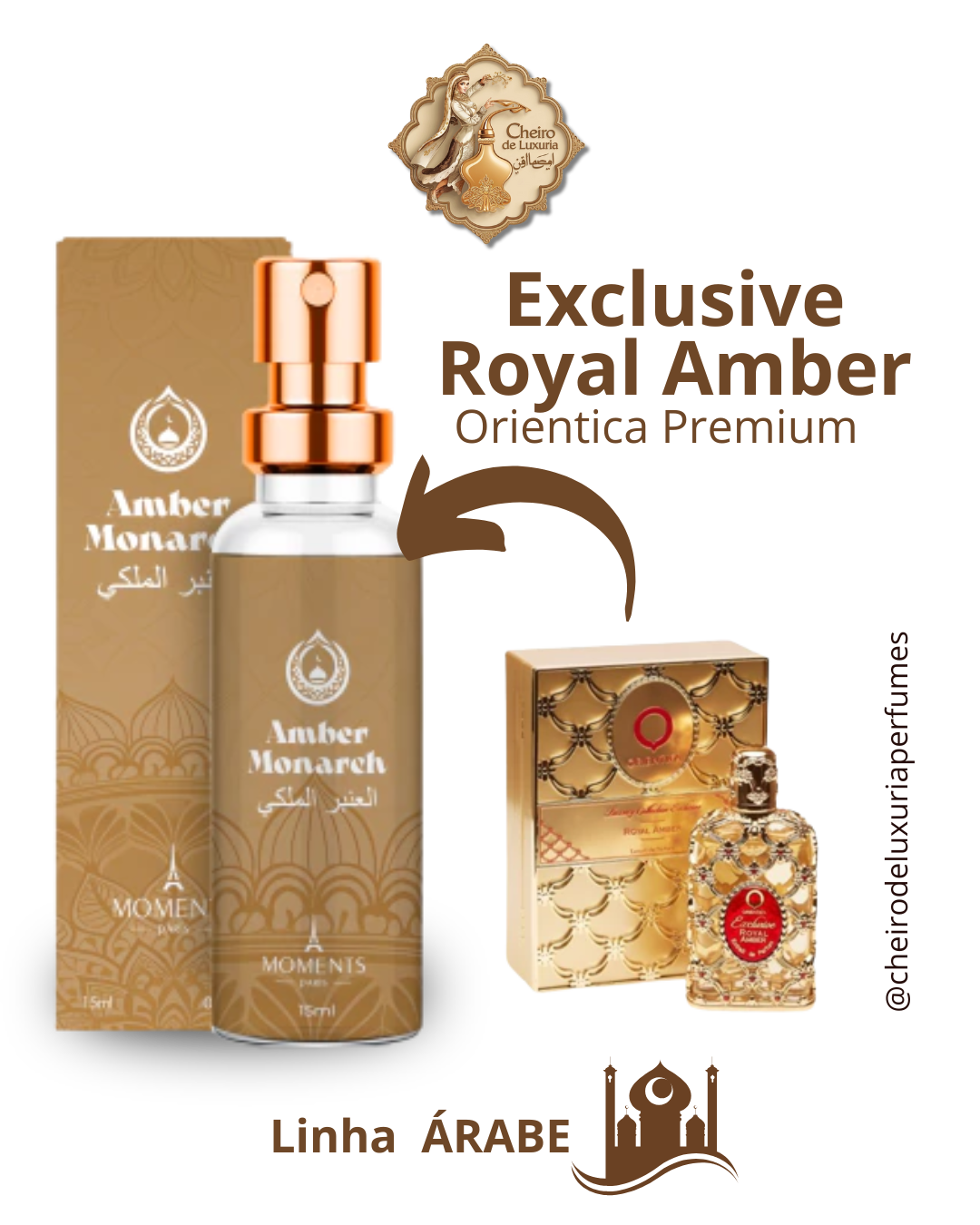 Amber Monarch 15ml – Perfume Unissex Inspirado no Royal Amber Orientica