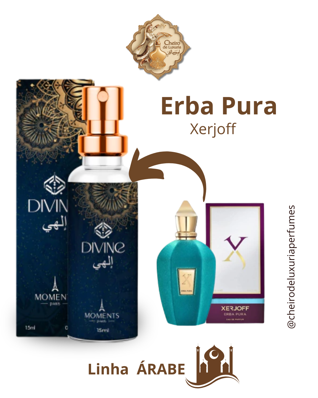 Divine 15ml – Perfume Unissex Inspirado no Xerjoff Erba Pura
