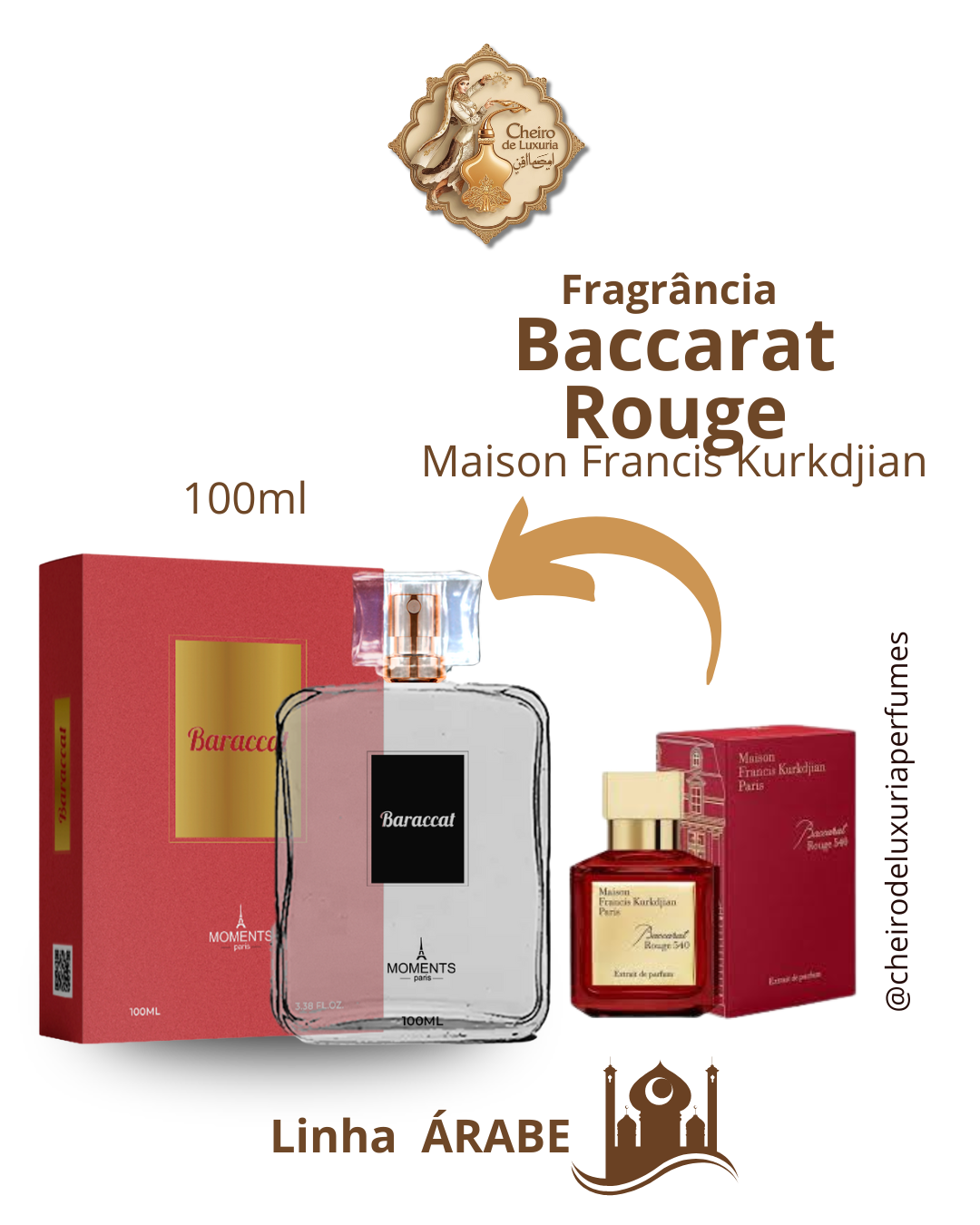 Baccarat Rouge 540 100ML – Perfume Unissex Baraccat da Moments Paris