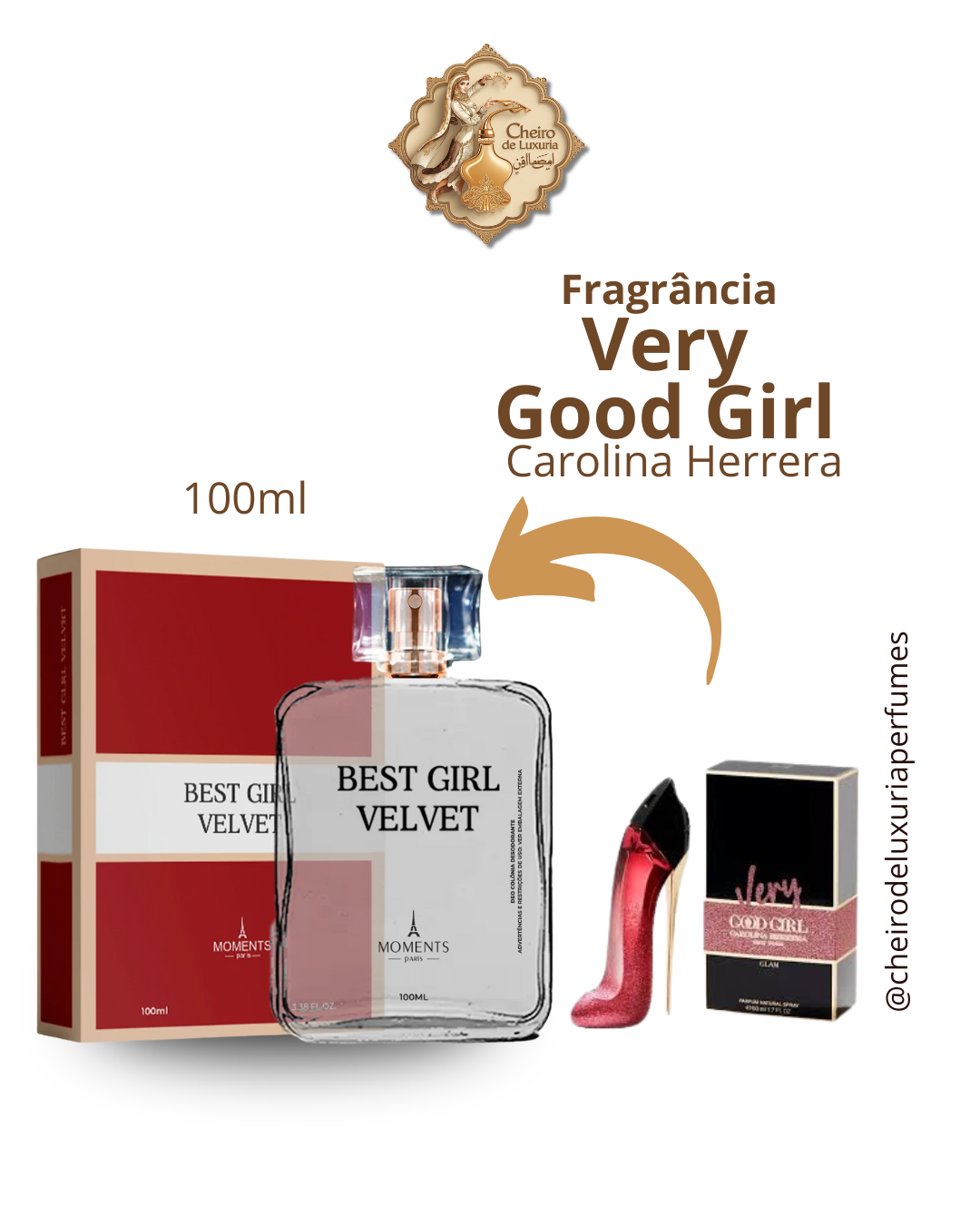 Good Girl Velvet 100ml – Perfume Feminino Inspirado no Good Girl Carolina Herrera