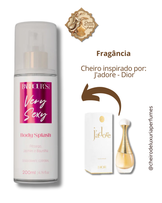 Body Splash Very Sexy Desodorante Colônia 200ml Cheiro inspirado por:  J'adore - Dior