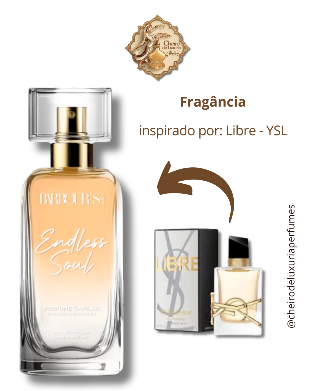 Perfume para cabelo Endless Soul / finalizador termoativo Cheiro inspirado por:  Libre - YSL