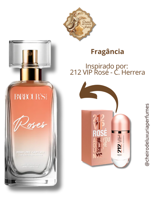 Perfume para cabelo / finalizador termoativo Roses Cheiro inspirado por:  212 VIP Rosé - C. Herrera
