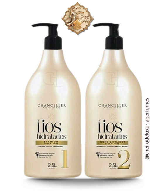KIT SHAMPOO + CONDICIONADOR HIDRATANTE FIOS HIDRATADOS - MOMENTS PARIS - CHANCELLER